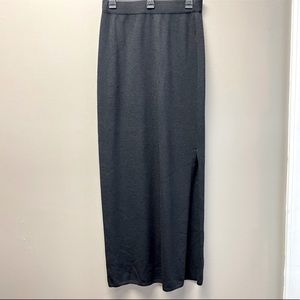 St John Santana knit maxi skirt black size 8 vtg vintage with slit EUC retro 90s